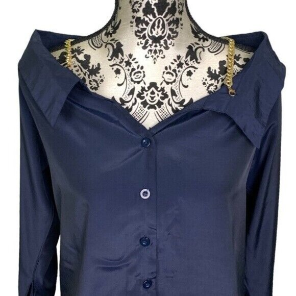 Shein Chain Strap Off The Shoulder Blouse - Picture 2 of 7